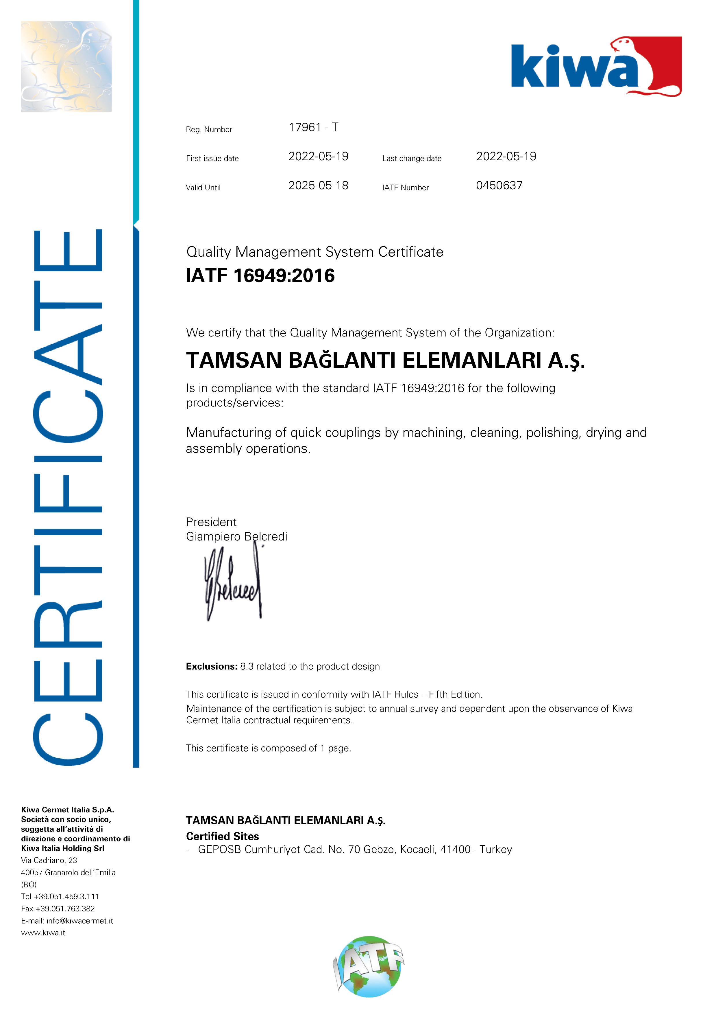 IATF 16949<br>Automotive Quality Management System